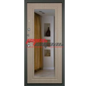 дверь из металла с зеркалом во весь рост